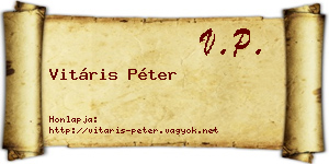 Vitáris Péter névjegykártya