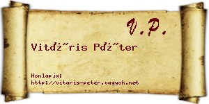 Vitáris Péter névjegykártya